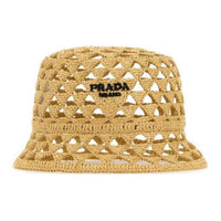 PRADA Logo-Embroidered Perforated Detailed Bucket Hat