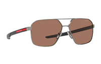 PRADA Metal Irregular Shape Sunglasses Men's Gray