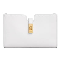 CELINE Soft Calfskin One Shoulder Crossbody Clutches Mini Women's White