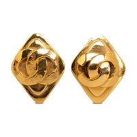 CHANEL Gold-Plated Clip-On Earrings Women's Gold