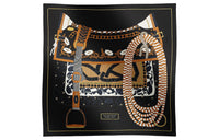 HERMES Silk Scarves Women's Black