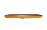 HERMES Carrousel Leather Belts Women's Brown, Yellow
