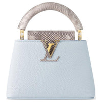 LOUIS VUITTON Capucines Taurillon Leather Shoulder Bag Crossbody Bag Handbag Mini Women's Light Blue