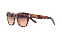SAINT LAURENT Acetate Acrylic Irregular Shape Sunglasses Men's Brown