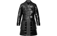 LOUIS VUITTON Mixed Leather Stud Button Coat