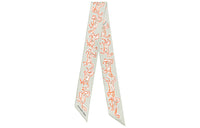 HERMES Silk Scarves Women's Light Green/Orange