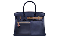 HERMES Birkin Swift Leather Birkin Bag Handbags Regular Women's Blue