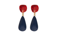 SAINT LAURENT Clip On Earrings Women's Red Blue Multicolor