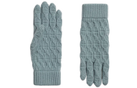 HERMES Knit Gloves Women's Cyan