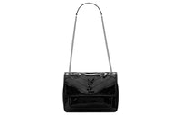 SAINT LAURENT Niki Shiny Leather Crossbody Bag Shoulder Bag Women's Black