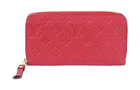 LOUIS VUITTON Cow Leather Clutches Wallets Women's Red