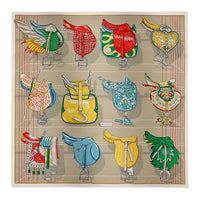 HERMES Mulberry Silk Silk Scarves Women's Gray