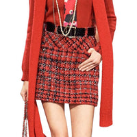 CHANEL 24 New Fall And Winter Arrivals Casual Short Skirts Women's Red/Black