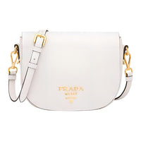 PRADA Calfskin Shoulder Bag Crossbody Bag Women's White