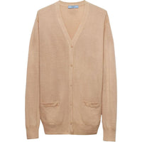 PRADA Triangle Logo V Neck Cardigan