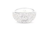 DIOR Silver Faux Crystal Rings Men's Silver