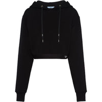 PRADA Logo print Cropped Hoodie