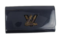 LOUIS VUITTON Twist Patent Leather Wallet Regular Unisex Blue