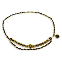 CHANEL Leather Gold-plated Belt Women's Gold -