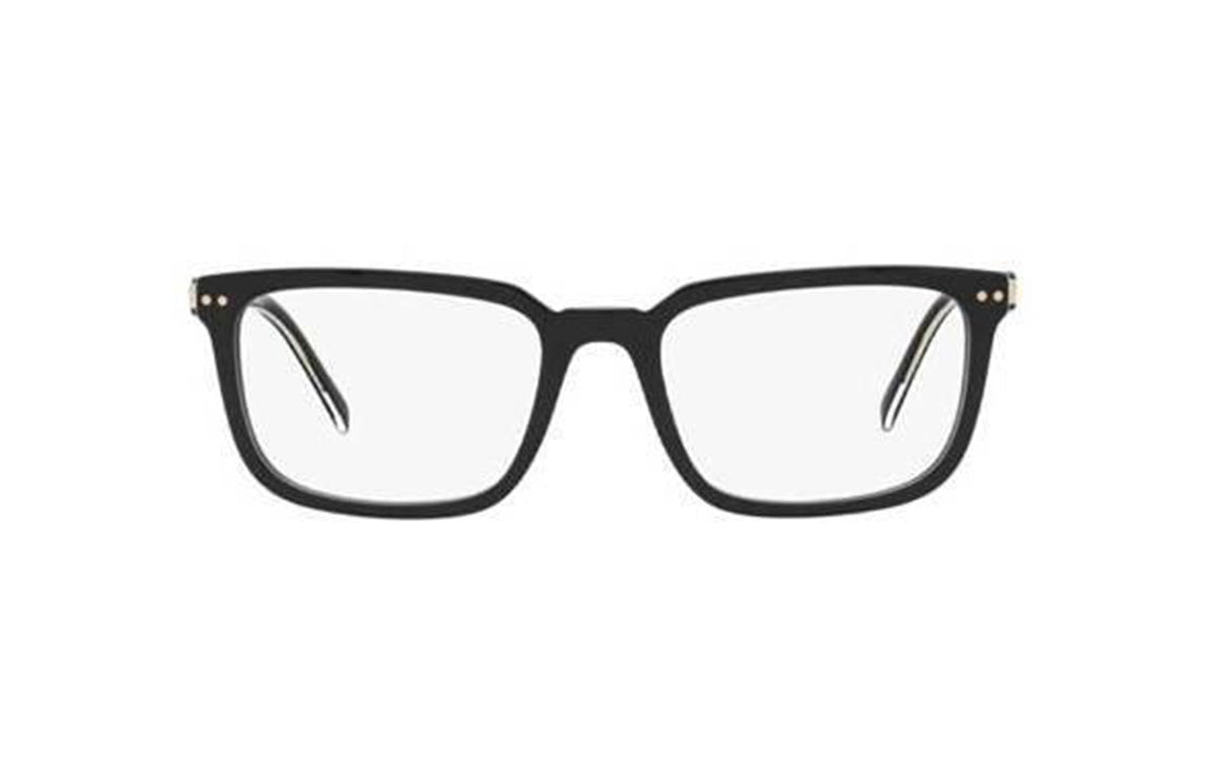 PRADA Acetate Rectangular Eyeglass Frames Men's Black