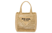 PRADA Raffia One Shoulder Handbag Regular Women's Beige