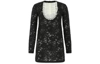 SAINT LAURENT Frill Detail Lace Dress