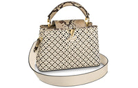 LOUIS VUITTON Capucines Python Skin Capy Sine Woven Basket Tote Women's Ecru