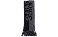 SAINT LAURENT Intarsia-knit Logo Scarf