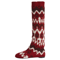 Loro Piana Alpe Pile Knee-high Boots Women's Red
