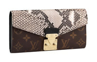 LOUIS VUITTON Leather Wallet Regular Unisex Brown & Beige