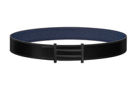HERMES Comfortable Black Buckle Togo Calfskin Double-Sided Leather Belt Men's Blue/Black