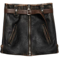 PRADA Leather Mini Skirt