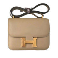 HERMES Constance Swift Leather Shoulder Bag, Crossbody Bag Mini Women's 8Q BEIGE MARFA Mi