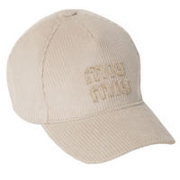 MIU MIU Fabric Baseball Caps Women's Beige
