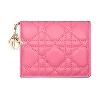 DIOR DIORIVIERA Lambskin Wallet Mini Women's Candy Pink
