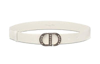 DIOR Minimalist Style Comfortable Fashion Trend Smooth Buckle Belt Women's White