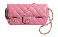 CHANEL Sheepskin Crossbody Bag Women's Pink