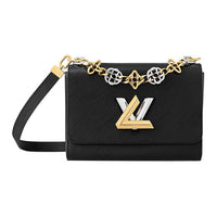 LOUIS VUITTON Twist Epi Grained Leather Shoulder Bag Crossbody Bag Medium Size Women's Black