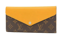 LOUIS VUITTON Canvas With Epi Leather Wallet Women's Brown And Yellow