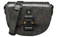 DIOR Gallop Oblique Gravity Print Leather Messenger Bag, Shoulder Bag, Crossbody Bag Mini Men's Black