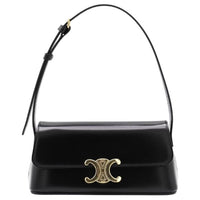 CELINE Calfskin Handbag, Shoulder Bag Women's Black