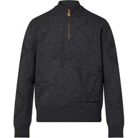 LOUIS VUITTON Monogram Jacquard Wool Half Zip Pullover