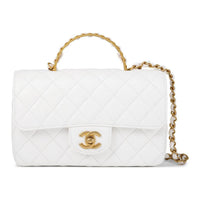 CHANEL Lambskin Flap Bag Handbag, Shoulder Bag, Crossbody Bag Mini Women's White
