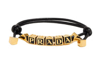 PRADA Leather Bracelets Women's Black