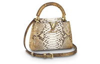 LOUIS VUITTON Capucines Python Skin Capusin Shoulder Crossbody Handbag Mini Women's Natural Brown/gold