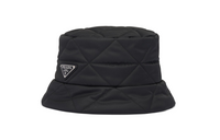 PRADA Triangle logo Quilted Bucket Hat