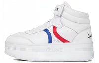 CELINE Block Mid Top Stylish Skateboarding Shoes Women's White