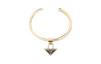 PRADA Triangle Logo Charm Bracelet