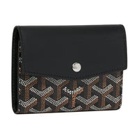 GOYARD Canvas With Calfskin Wallet Unisex Black