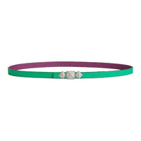 HERMES Calfskin Leather Belts Women's Mint Green Width 1.3CM